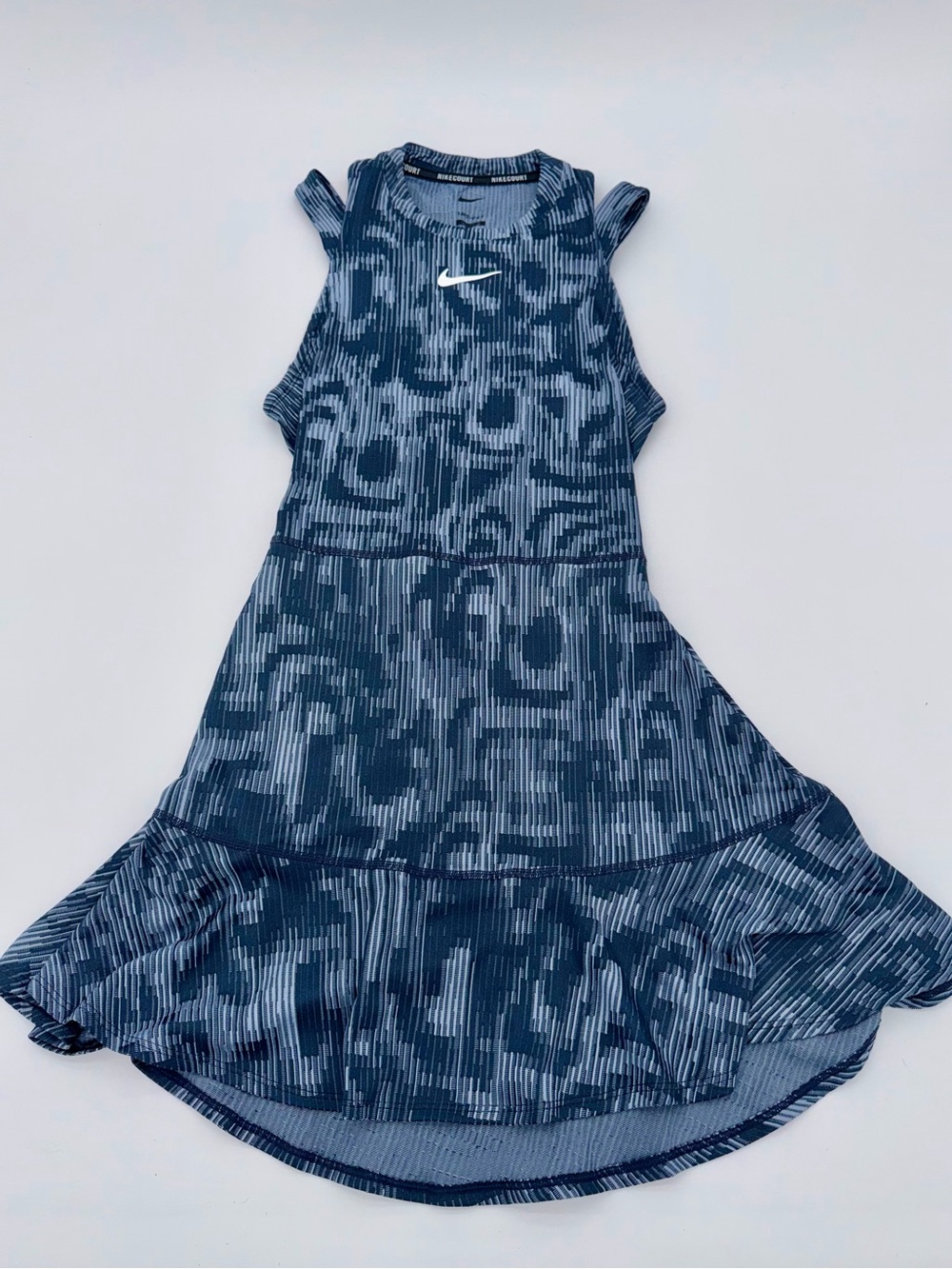 NWOT | Rare Nike Women’s Navy Patterned Sleeveless High-Low Dress